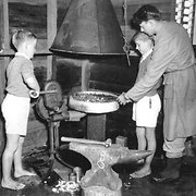 Boys at the Fairbridge forge, 1953